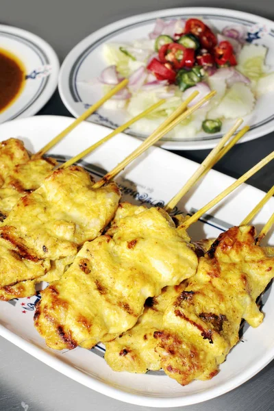 タイの豚肉のサテは非常に人気があると — ストック写真