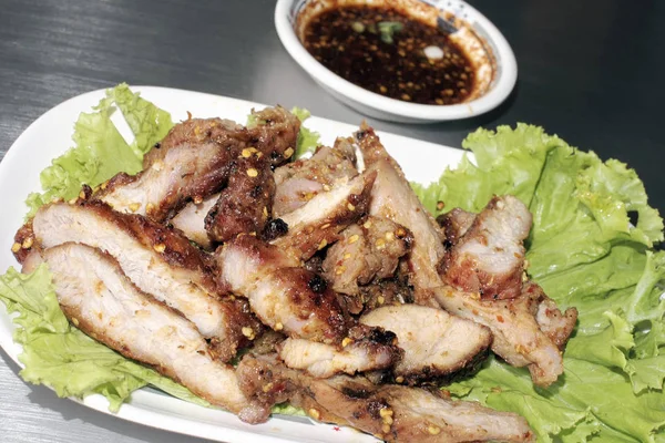 Carne Delicioasă Porc Grătar Thailanda — Fotografie, imagine de stoc