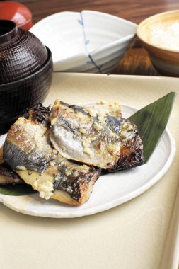 lezzetli ızgara balık, saba shioyaki