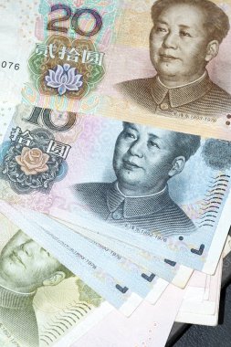 Çin para banknot görünümünü kapat