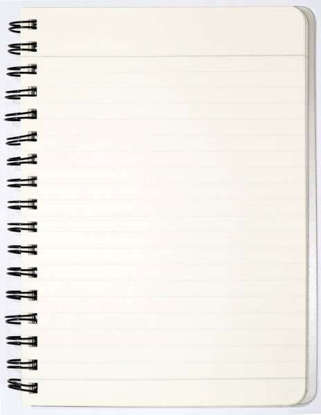 Close up view of blank notepad sheet