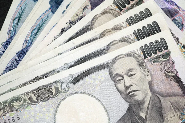 Vue Rapprochée Des Billets Monnaie Japonaise — Photo