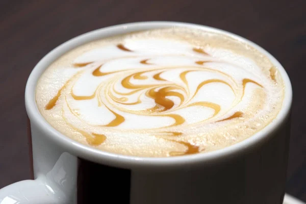 Nahaufnahme Von Heißem Latte Kaffee — Stockfoto