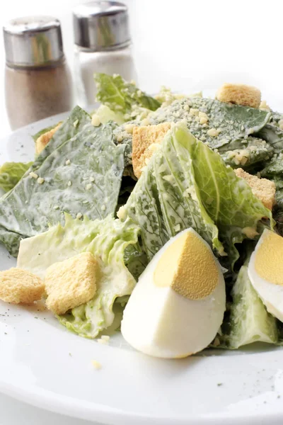 Heerlijke Caesar Salade Met Plaat — Stockfoto