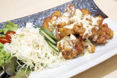 lezzetli tavuk salatası, yakın