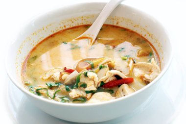 Tavuk Tom Yum yakından arka plan