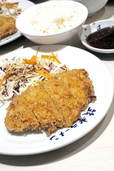 Varkensvlees Tonkatsu Close Van Achtergrond — Stockfoto