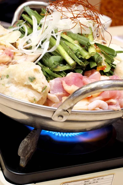 Pot Chaud Style Japonais Avec Poulet — Photo