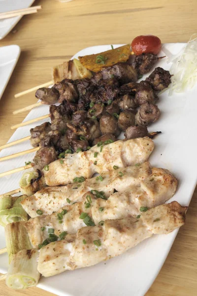 Japanese Grilled Chicken Skewers — Stock Photo, Image