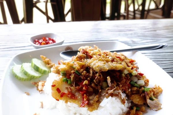 泰国炒猪肉 盐和大蒜 — 图库照片