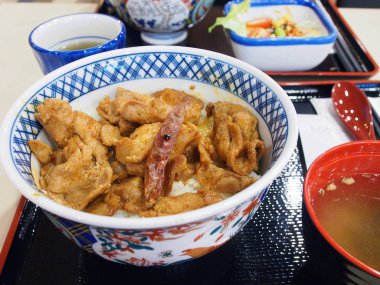 Japon tarzı pirinç domuz eti ile