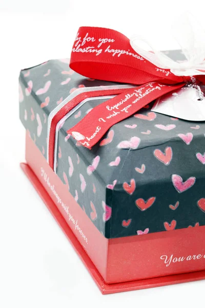 Red Box Miłości Bliska — Zdjęcie stockowe