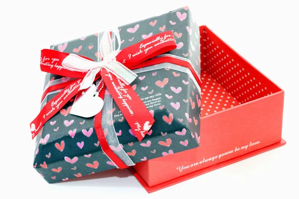 Caja Amor Roja Cerca — Foto de Stock