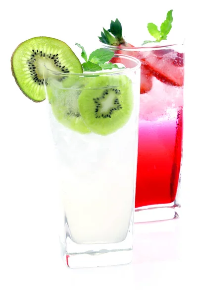 Kiwi Strawberry Soda Close — Stock Photo, Image