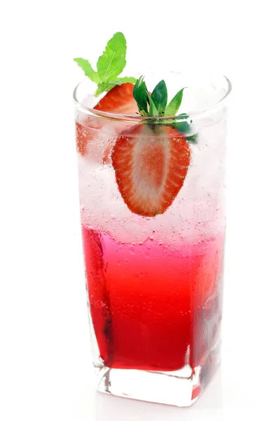 Strawberry Soda Water Close — Stock Photo, Image