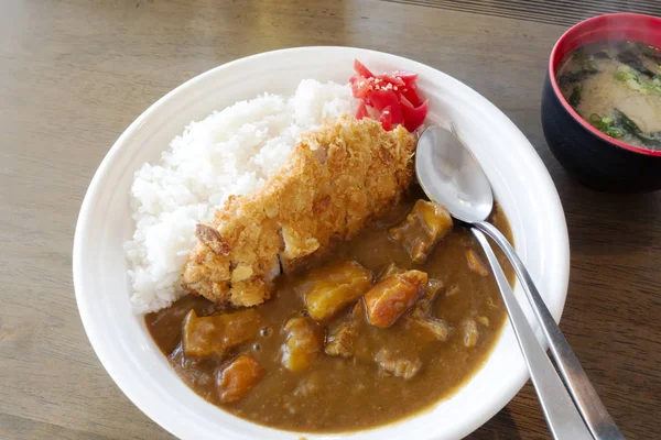 Riz Frit Curry Porc Japon — Photo