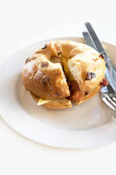 Sandwiches Egg Cheese Bacon — Stock Photo, Image