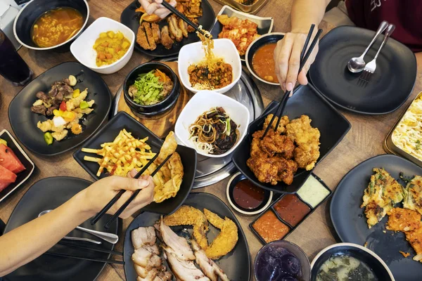 Корейська Кухня Столі — стокове фото