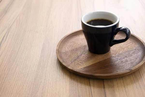 Horká Káva Dřevěný Stůl — Stock fotografie