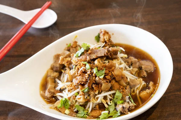 Chinese Traditional Tube Noodles Wooden Table — Stock Photo, Image