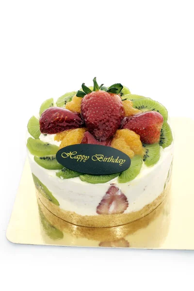 Delicieux Gateau Aux Fruits Frais Sauce Coupe Stock Photo Delicieux Gateau Aux Fruits Frais Sauce Coupe Stock Photo
