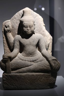 Prachinburi, Thailand - August 3, 2025: Antiques in the gallery of Prachin Buri National Museum