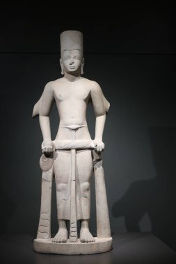 Prachinburi, Thailand - August 3, 2025: Antiques in the gallery of Prachin Buri National Museum