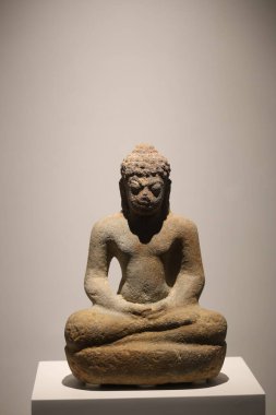 Prachinburi, Thailand - August 3, 2025: Antiques in the gallery of Prachin Buri National Museum