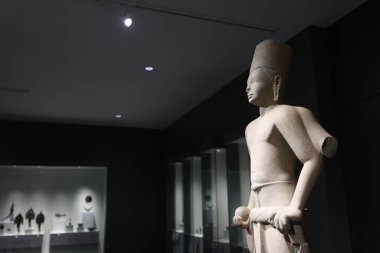 Prachinburi, Thailand - August 3, 2025: Antiques in the gallery of Prachin Buri National Museum