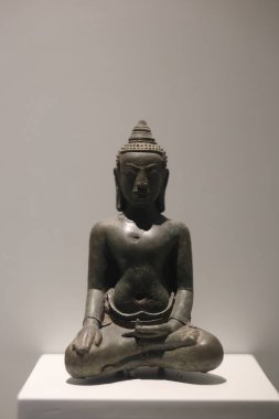 Prachinburi, Thailand - August 3, 2025: Antiques in the gallery of Prachin Buri National Museum