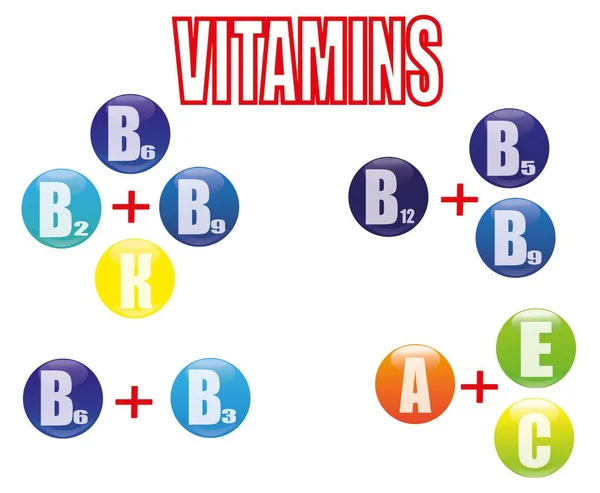 soyut illüstrasyon uyumlu vitaminler şeması değil 
