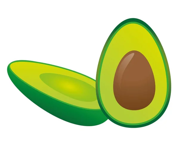 Abbildung Grüne Avocado Auf Grünem Hintergrund — Stockvektor
