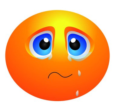  Soyut illüstrasyon gülümsemesi çok hüzünlü beyaz gözyaşları