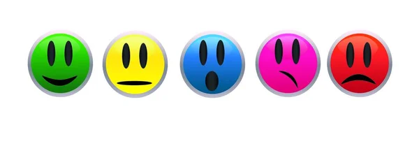 Ilustração Emoji Emoções Para Avaliar Trabalho —  Vetores de Stock