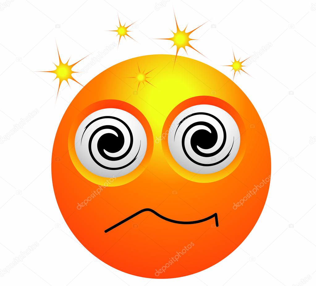Illustration yellow smile under hypnosis