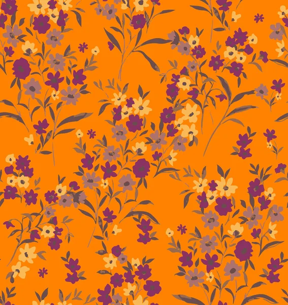 Tatlı Ditsy Çiçekler ve Yapraklar Küçük Çiçekler Kusursuz Şablon Şablon Şık Renkler Moda ve Paket Kağıt Baskısı İçin Mükemmel