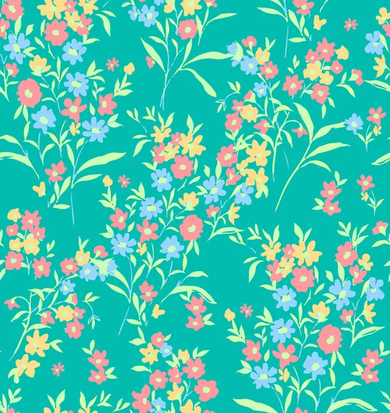 Tatlı Ditsy Çiçekler ve Yapraklar Küçük Çiçekler Kusursuz Şablon Şablon Şık Renkler Moda ve Paket Kağıt Baskısı İçin Mükemmel