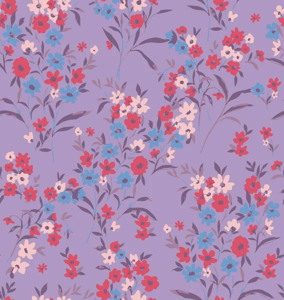 Tatlı Ditsy Çiçekler ve Yapraklar Küçük Çiçekler Kusursuz Şablon Şablon Şık Renkler Moda ve Paket Kağıt Baskısı İçin Mükemmel