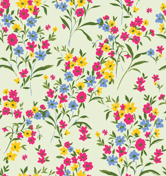 Tatlı Ditsy Çiçekler ve Yapraklar Küçük Çiçekler Kusursuz Şablon Şablon Şık Renkler Moda ve Paket Kağıt Baskısı İçin Mükemmel