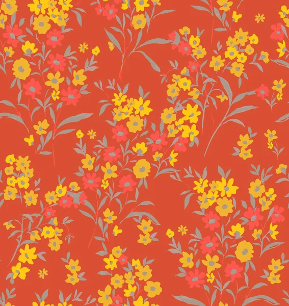 Tatlı Ditsy Çiçekler ve Yapraklar Küçük Çiçekler Kusursuz Şablon Şablon Şık Renkler Moda ve Paket Kağıt Baskısı İçin Mükemmel