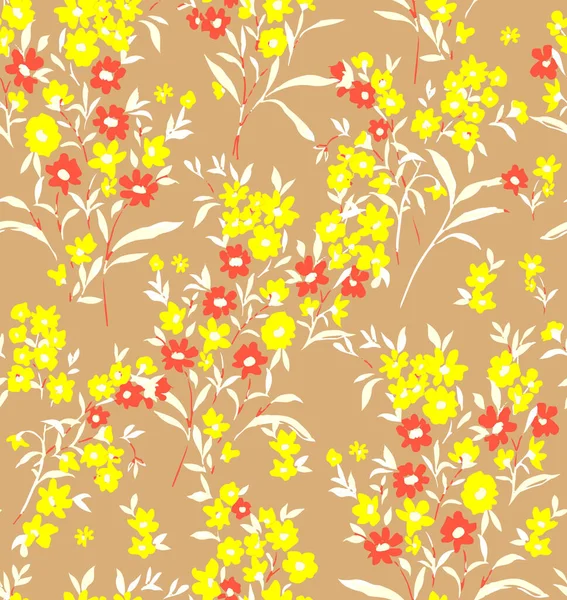 Tatlı Ditsy Çiçekler ve Yapraklar Küçük Çiçekler Kusursuz Şablon Şablon Şık Renkler Moda ve Paket Kağıt Baskısı İçin Mükemmel