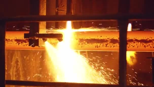 Hot Billet Continuous Casting Strand Casting — Stock Video