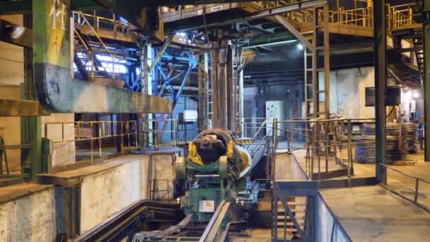 Metallurgical Plant Production Process Rolling Mill Wire Manufacturing — Stock Video