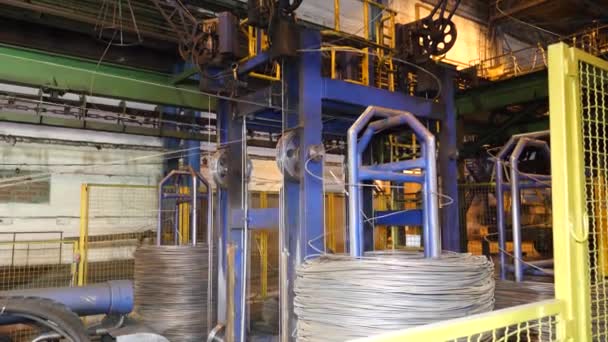 Planta Metalúrgica Proceso Producción Laminador Fabricación Alambre — Vídeos de Stock