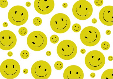 Dekoratif arka plan, güzel Emoji sarı ruh simgesi.