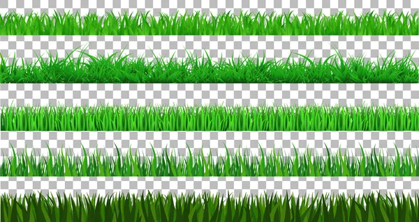 Collection Green Grass spring Il existe de nombreuses formes isolées — Image vectorielle