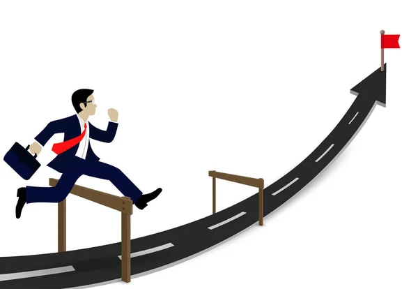 Conceptos Los ejecutivos empresariales pueden saltar por encima de los obstáculos — Vector de stock