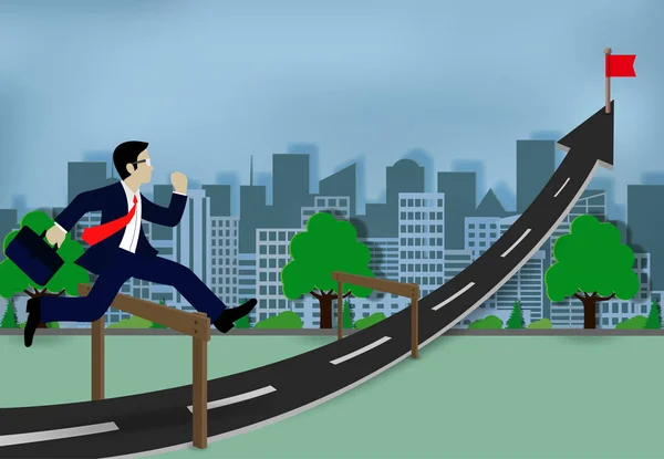 Concepts Les dirigeants d'entreprise peuvent sauter par-dessus les obstacles — Image vectorielle