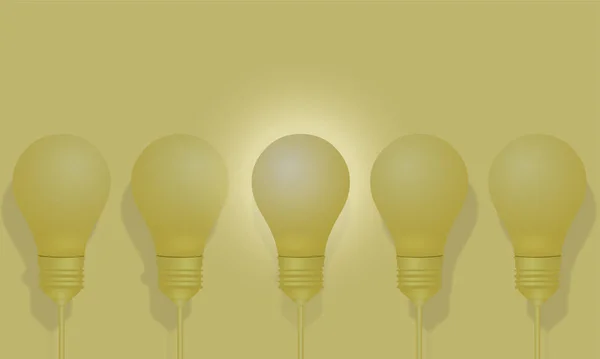 Творчі ідеї про лампочку. Різні і відмінні — стоковий вектор