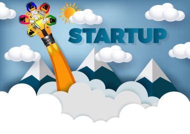 lambalar gökyüzüne başlatmak, İşadamları modern beyin fırtınası için yardım. 